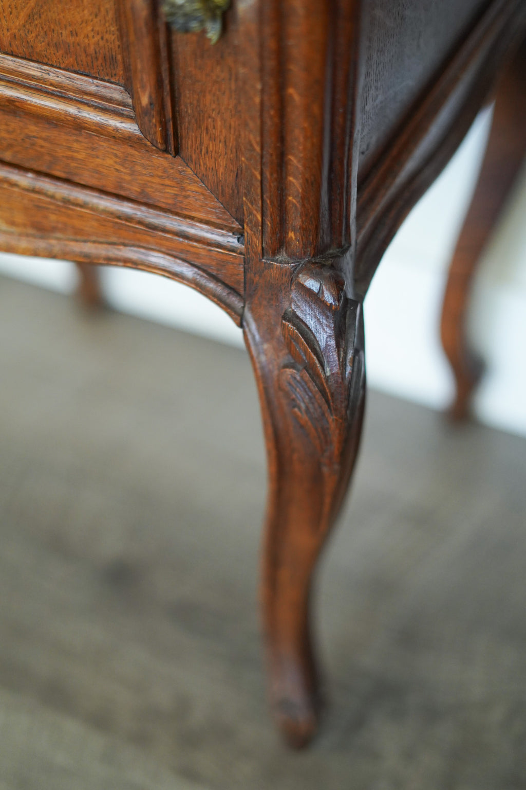 Antique Chippendale-Style Marble-Top Nightstands (Pair)