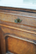Antique Chippendale-Style Marble-Top Nightstands (Pair)