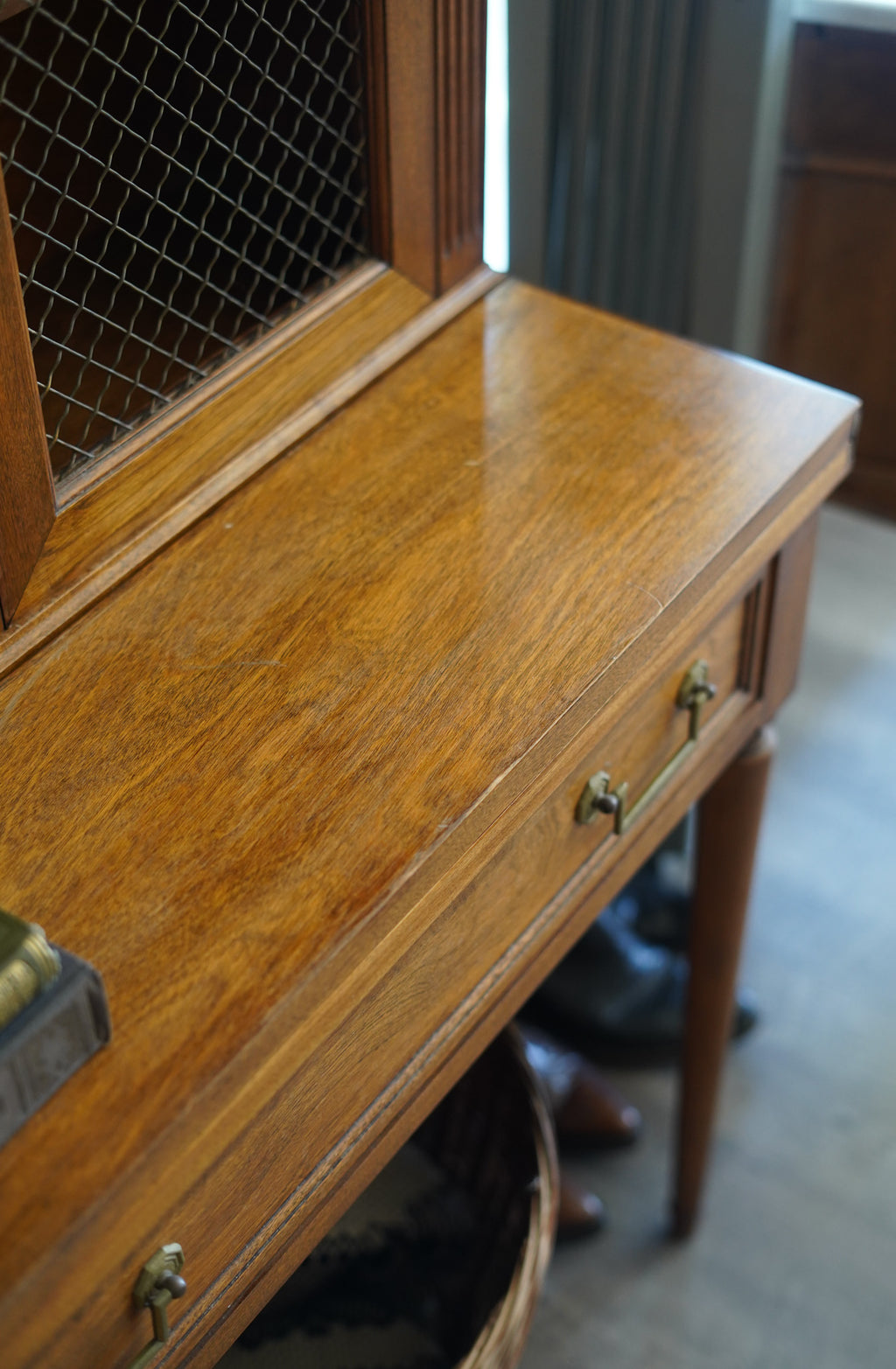 Vintage Secretary Desk with Cabinet — 1930s (No Key)