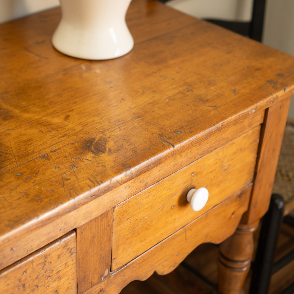 Antique Pine Farmhouse Console Table | 100+ Years | Dovetail Drawers | $675