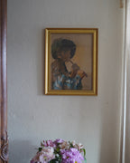 Pastel of a boy playing the flute by Rosemary Thibault