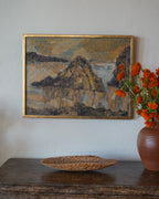 Mixed media coastal cliffs by L. Wilkinson