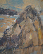 Mixed media coastal cliffs by L. Wilkinson