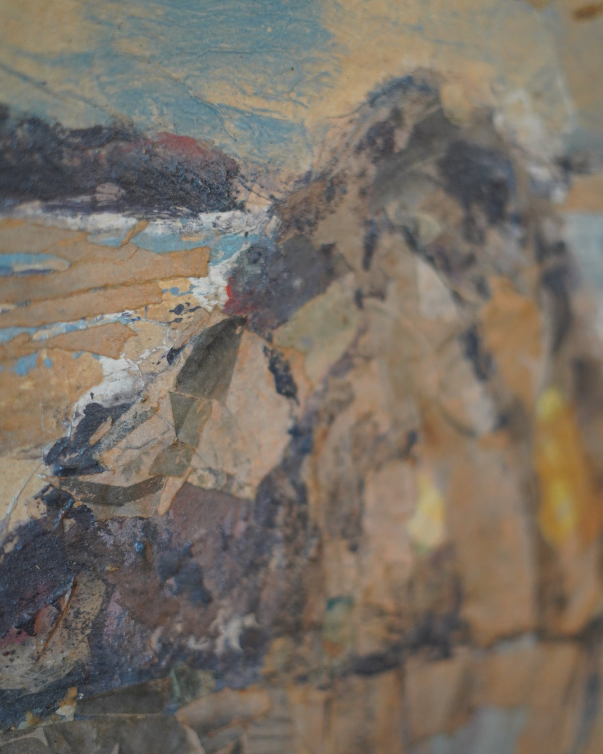 Mixed media coastal cliffs by L. Wilkinson