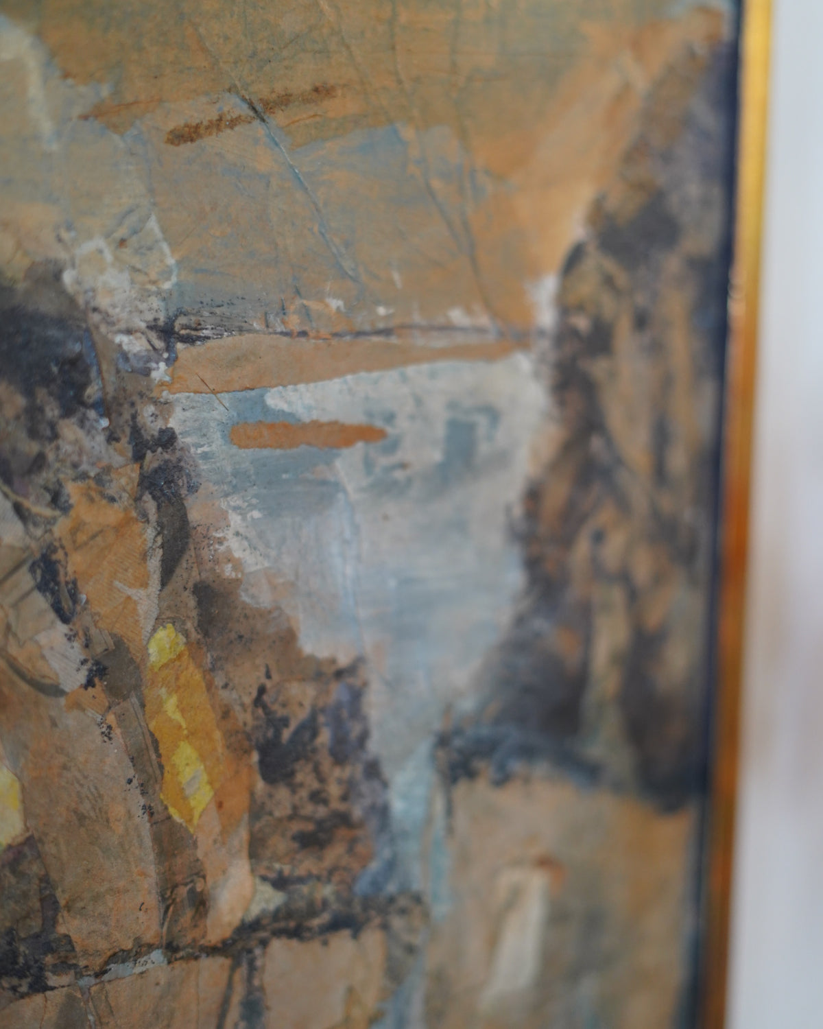 Mixed media coastal cliffs by L. Wilkinson