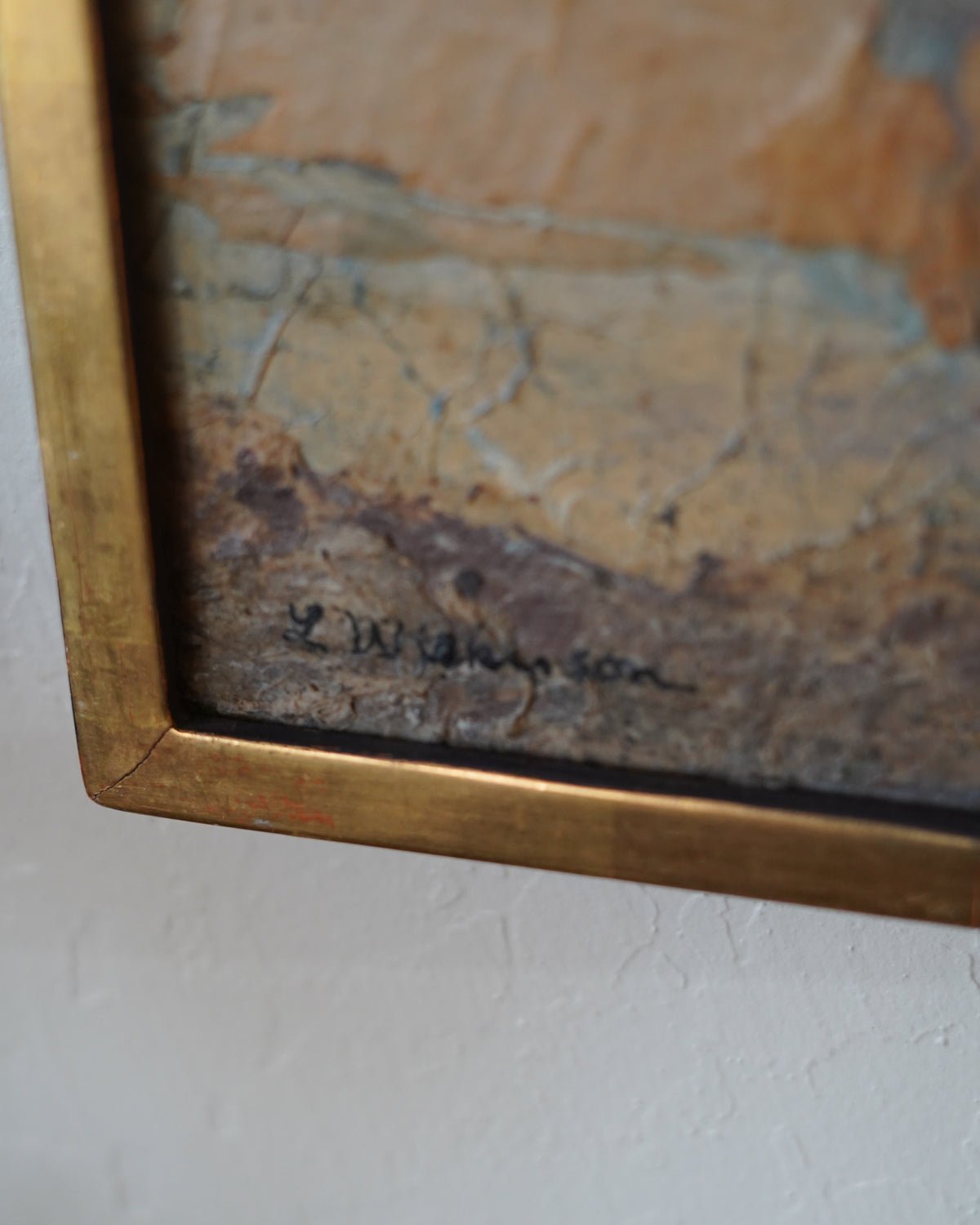 Mixed media coastal cliffs by L. Wilkinson