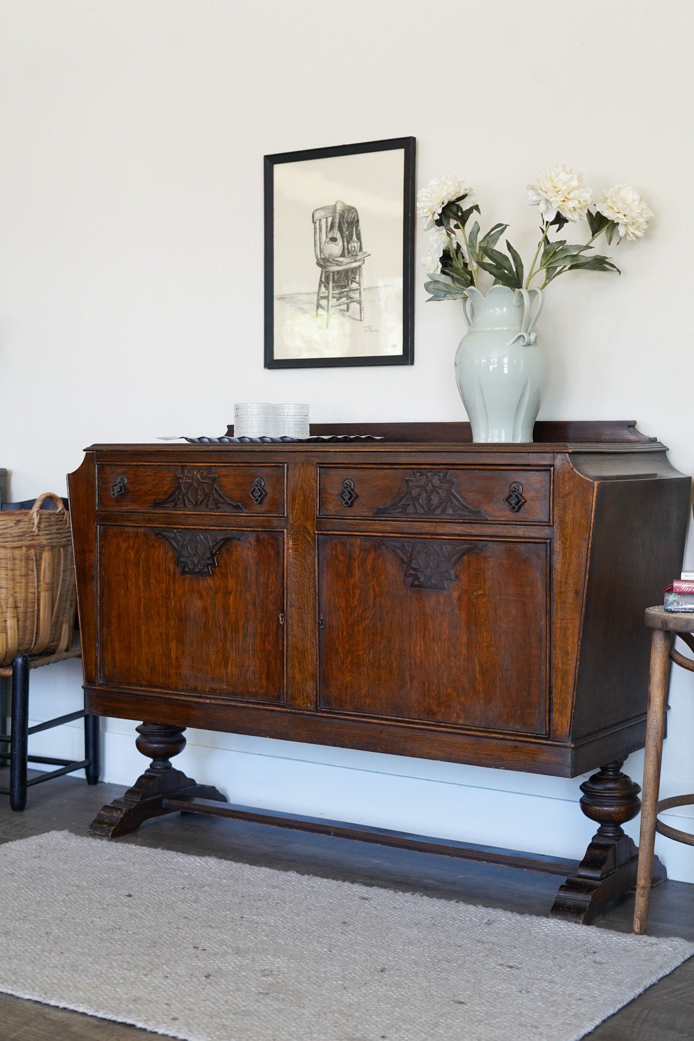 Jacobean-Style Oak Buffet