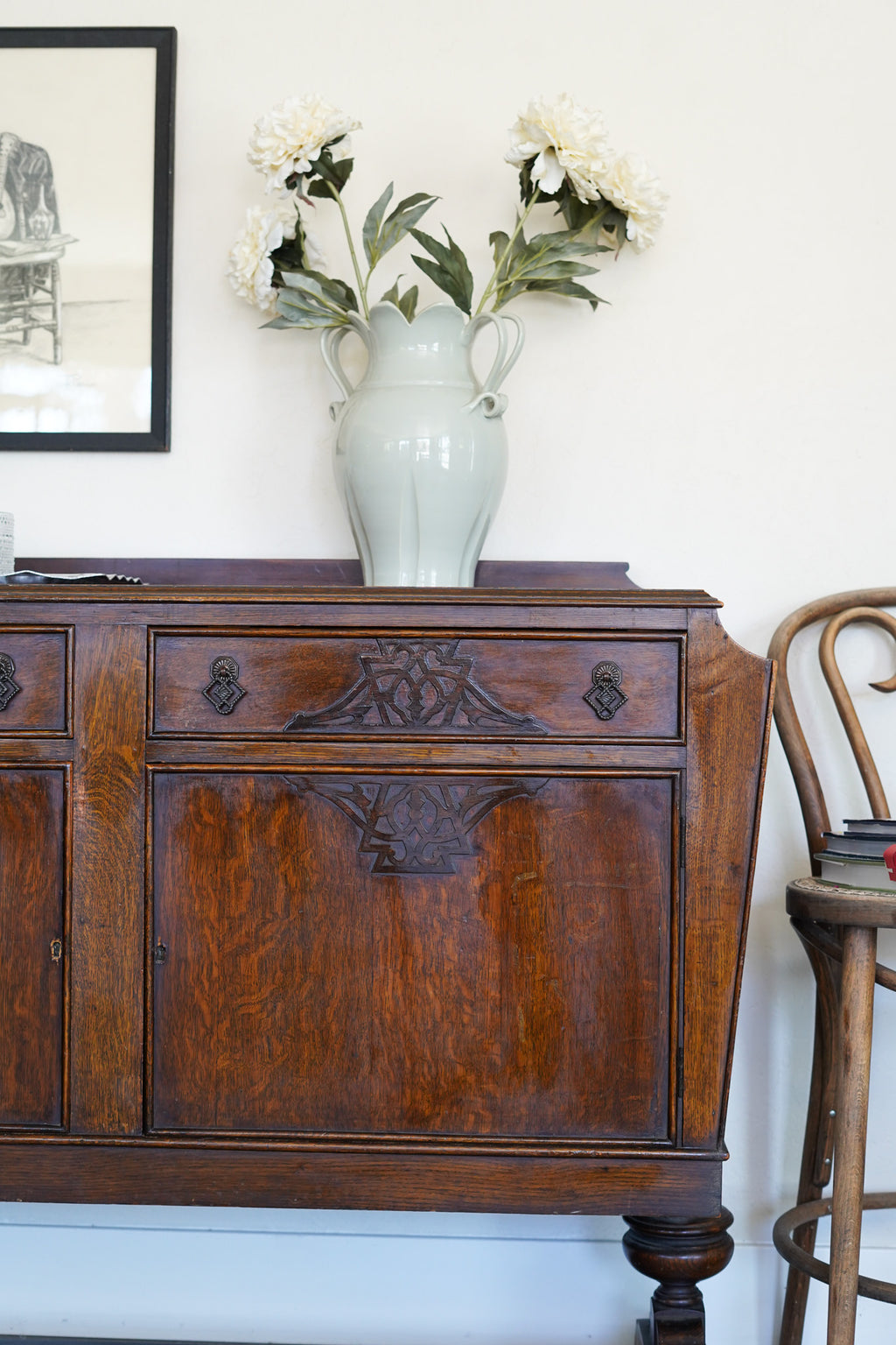 Jacobean-Style Oak Buffet