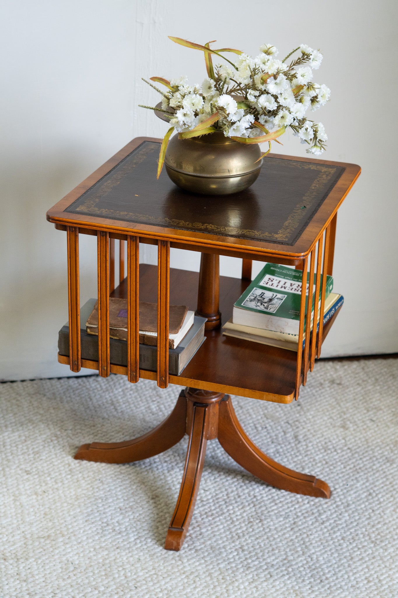 Antique Regency-Style Mahogany Swivel Bookcase – Revolving Table