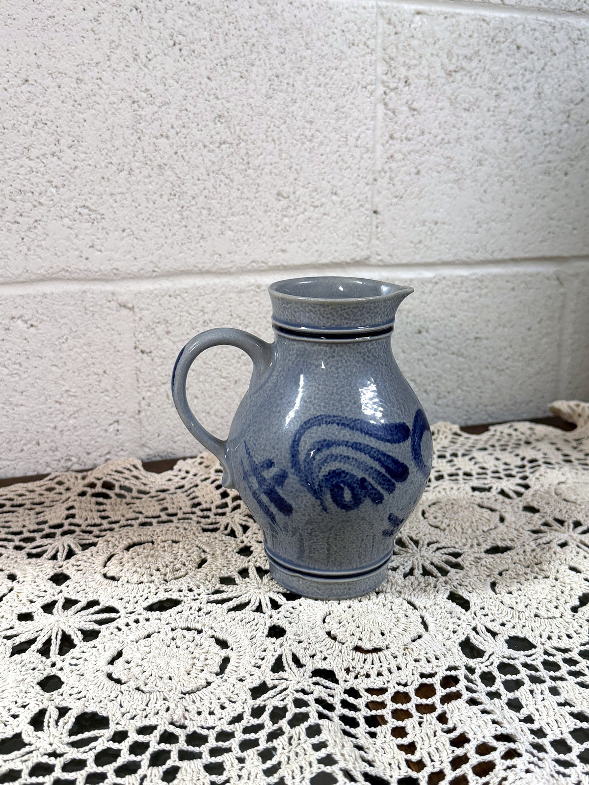 Vintage M&R German Salt-Glazed Pitcher
