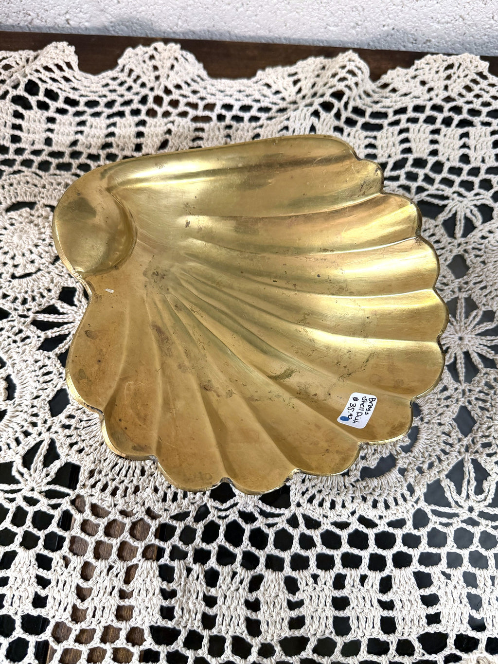 Vintage Brass Shell Trinket Dish