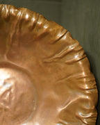 Vintage Ruffled Drumgold Copper Bowl, rim detail