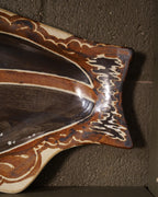 Vintage Signed Studio Pottery Fish Platter, tail