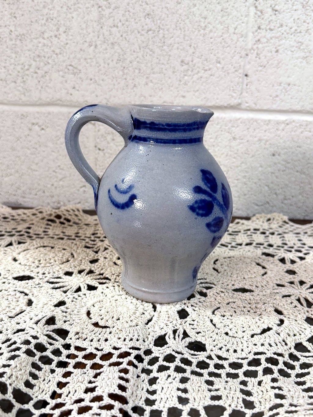 Vintage Signed Salt-Glazed Pitcher