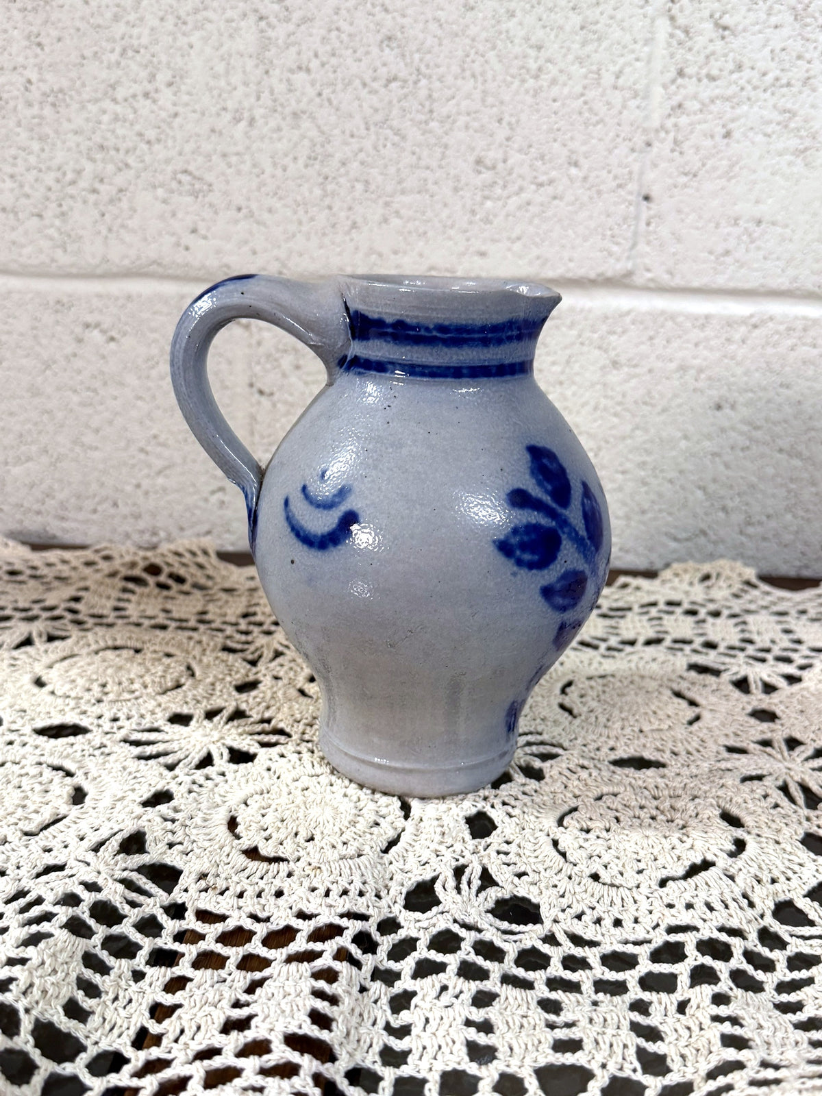 Vintage Signed Salt-Glazed Pitcher