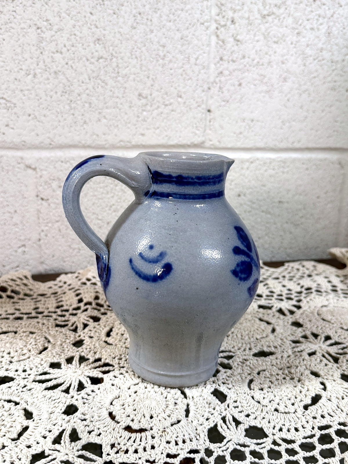Vintage Signed Salt-Glazed Pitcher