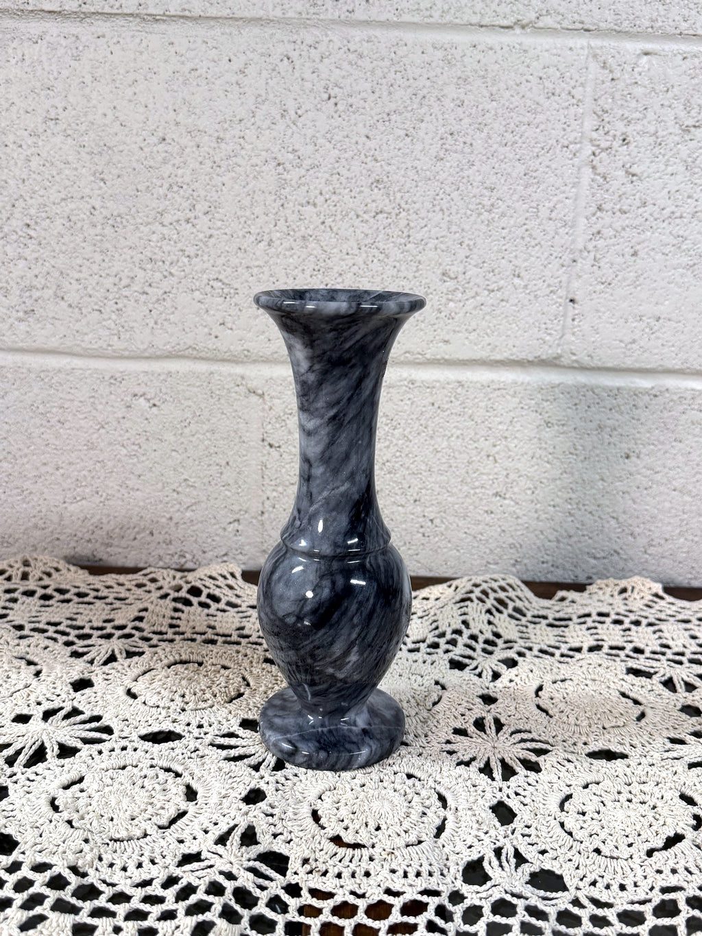 Vintage Black Marble Vase