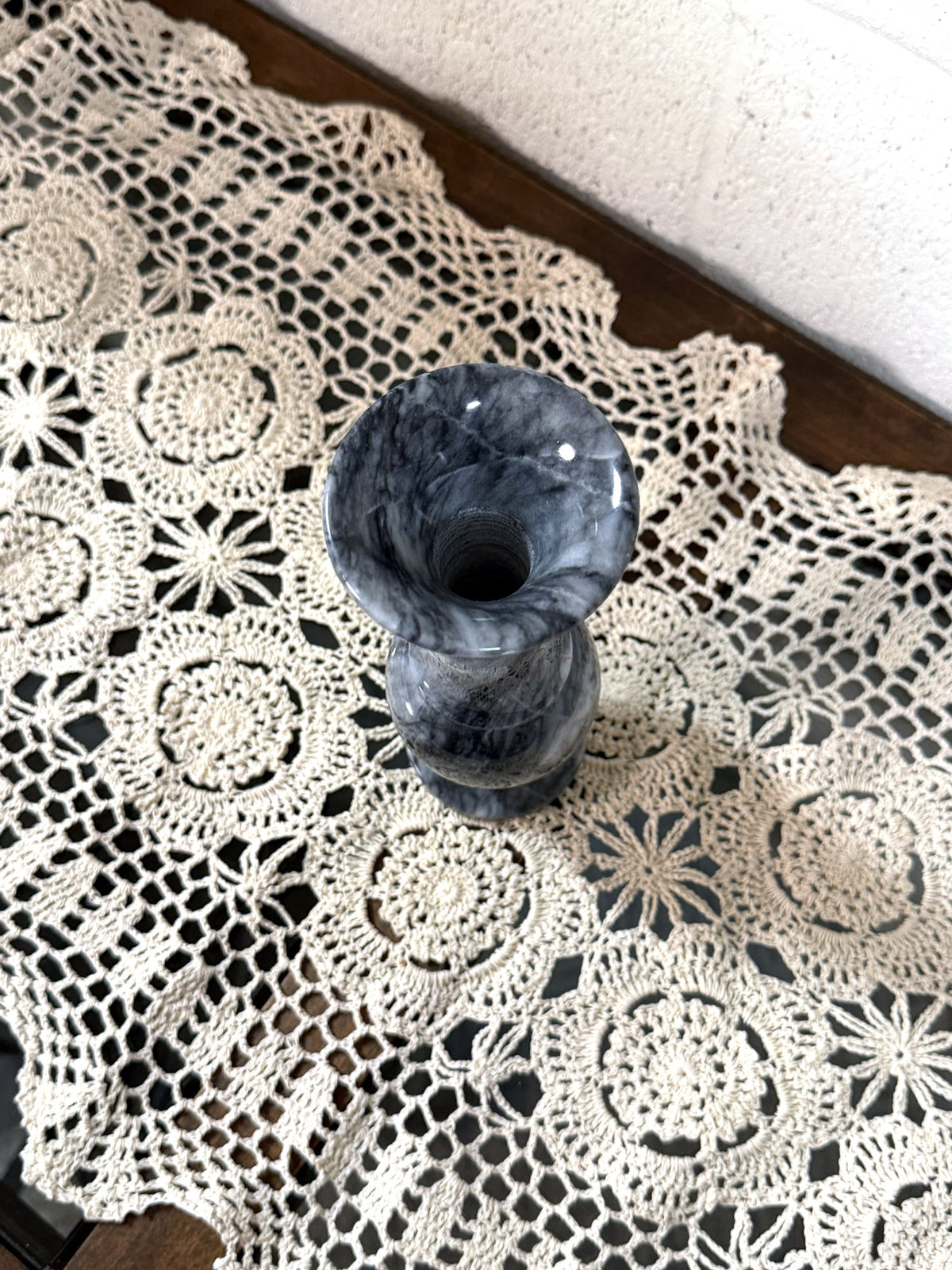Vintage Black Marble Vase