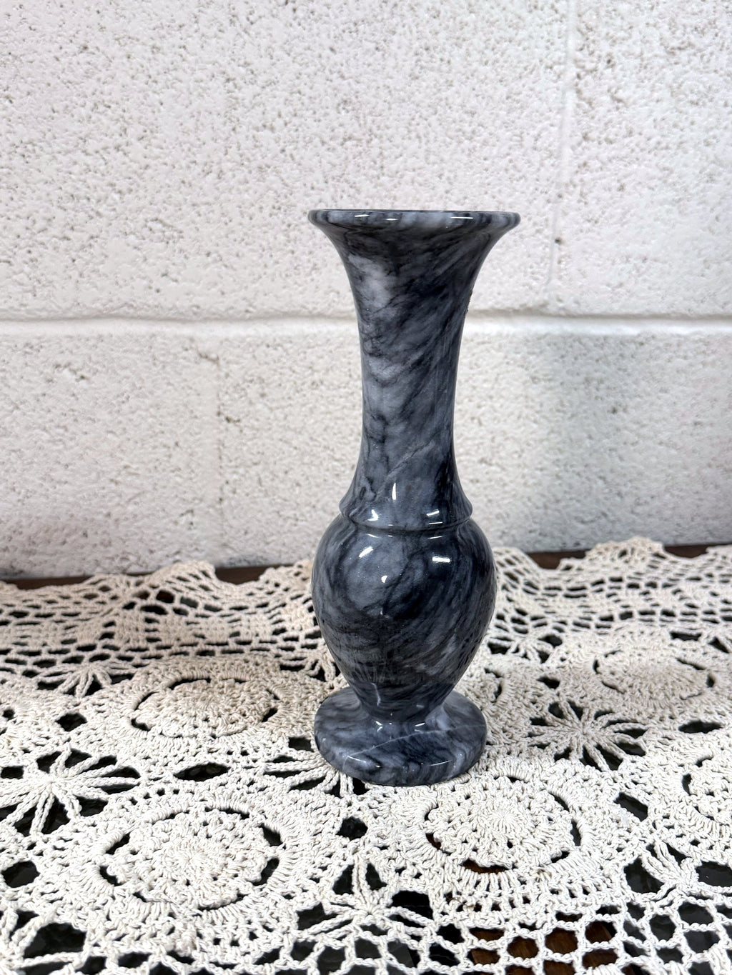 Vintage Black Marble Vase