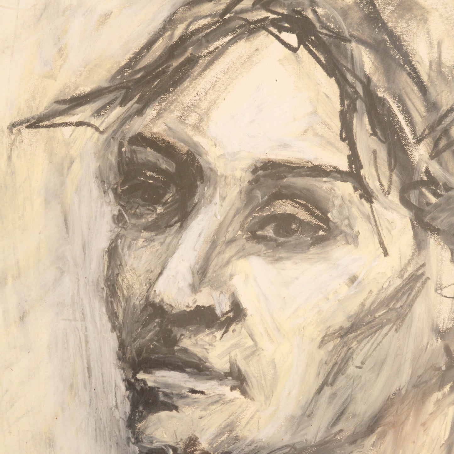 Framed Oil Pastel Portrait by Local Artist