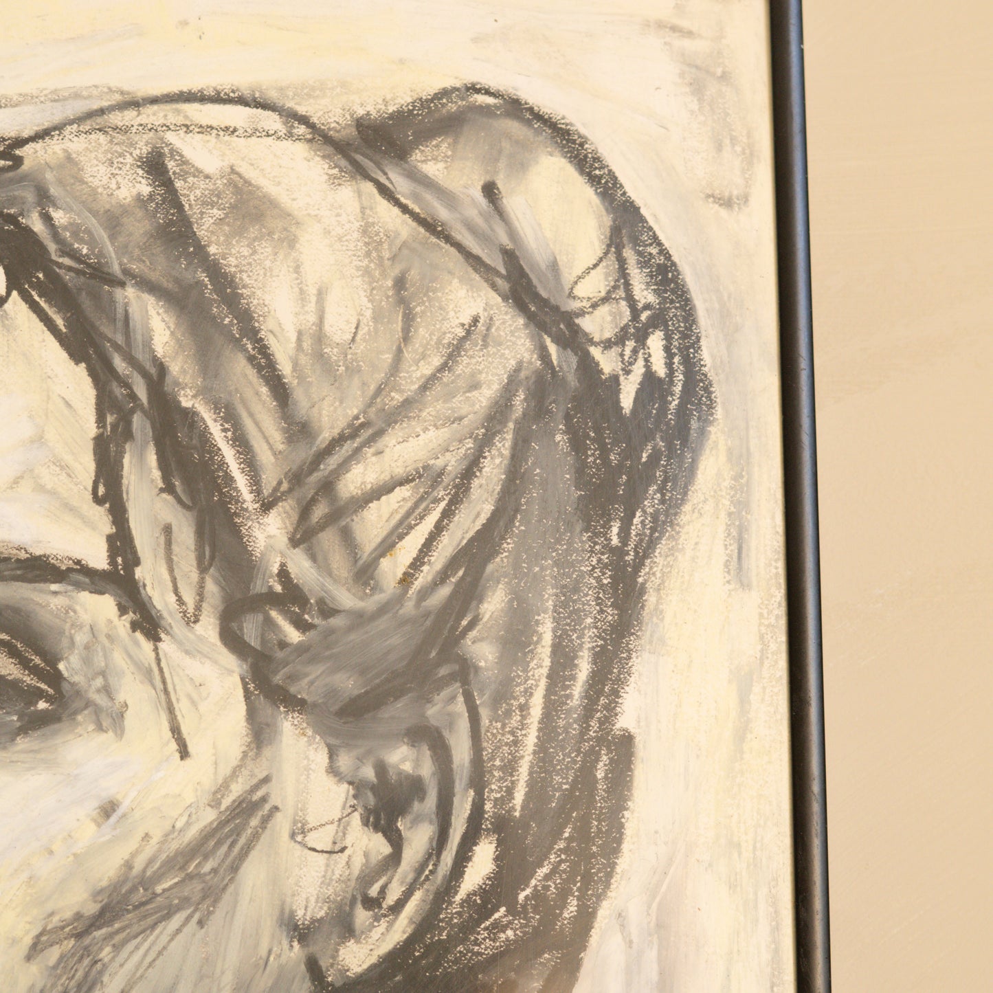 Framed Oil Pastel Portrait by Local Artist