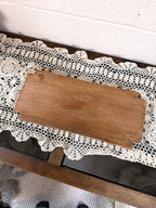 Vintage Carved Wood Book Holder, underside