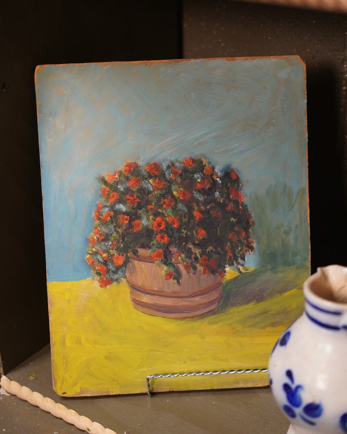 Original Floral Oil Painting on Board