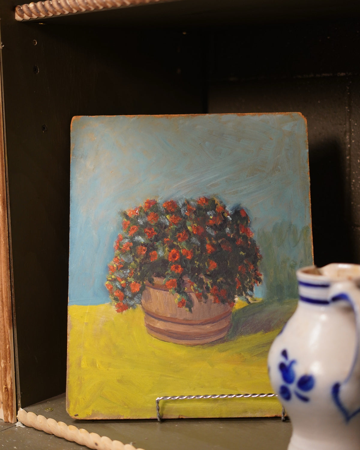 Original Floral Oil Painting on Board