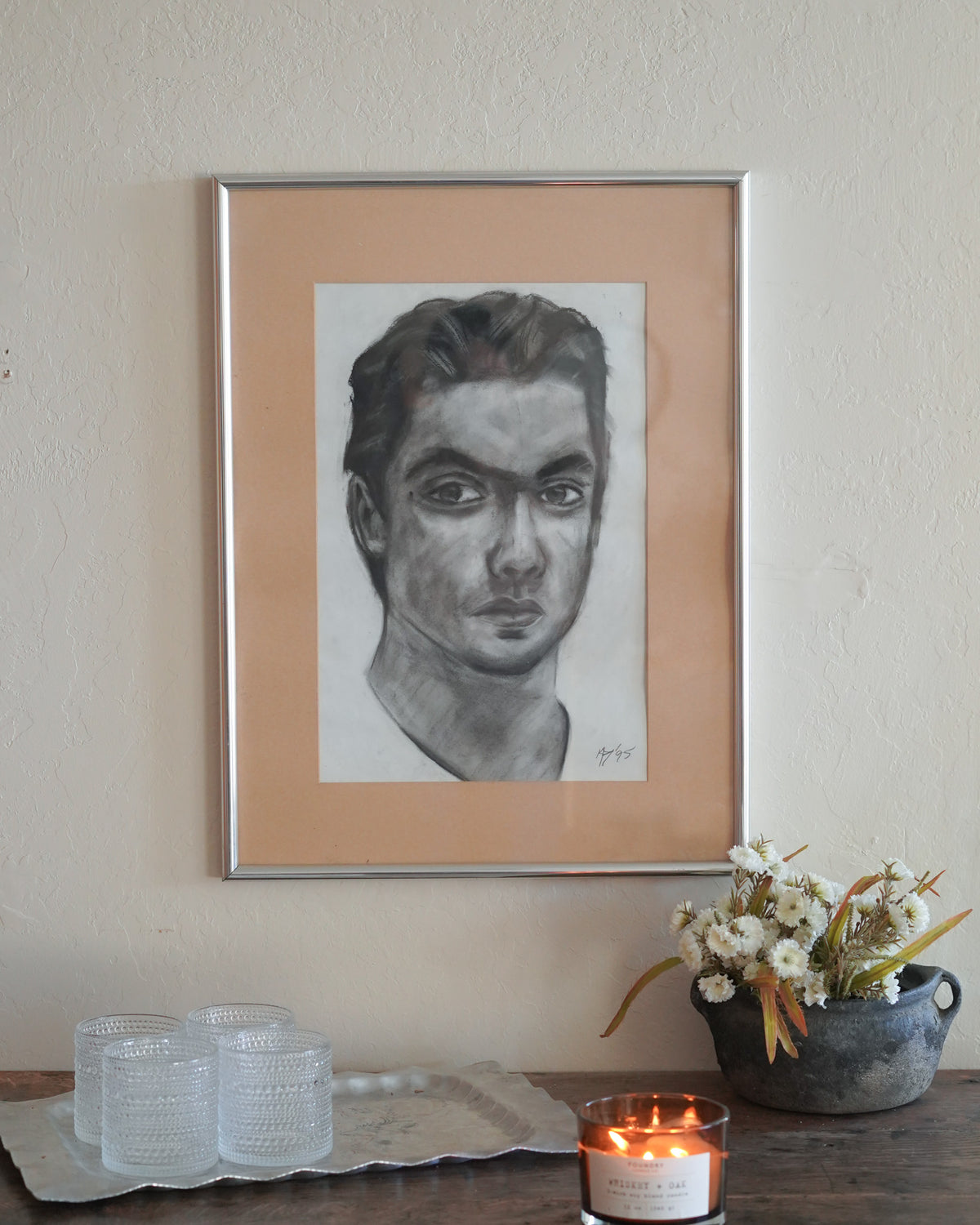 Charcoal Portrait Sketch — A.T. '95