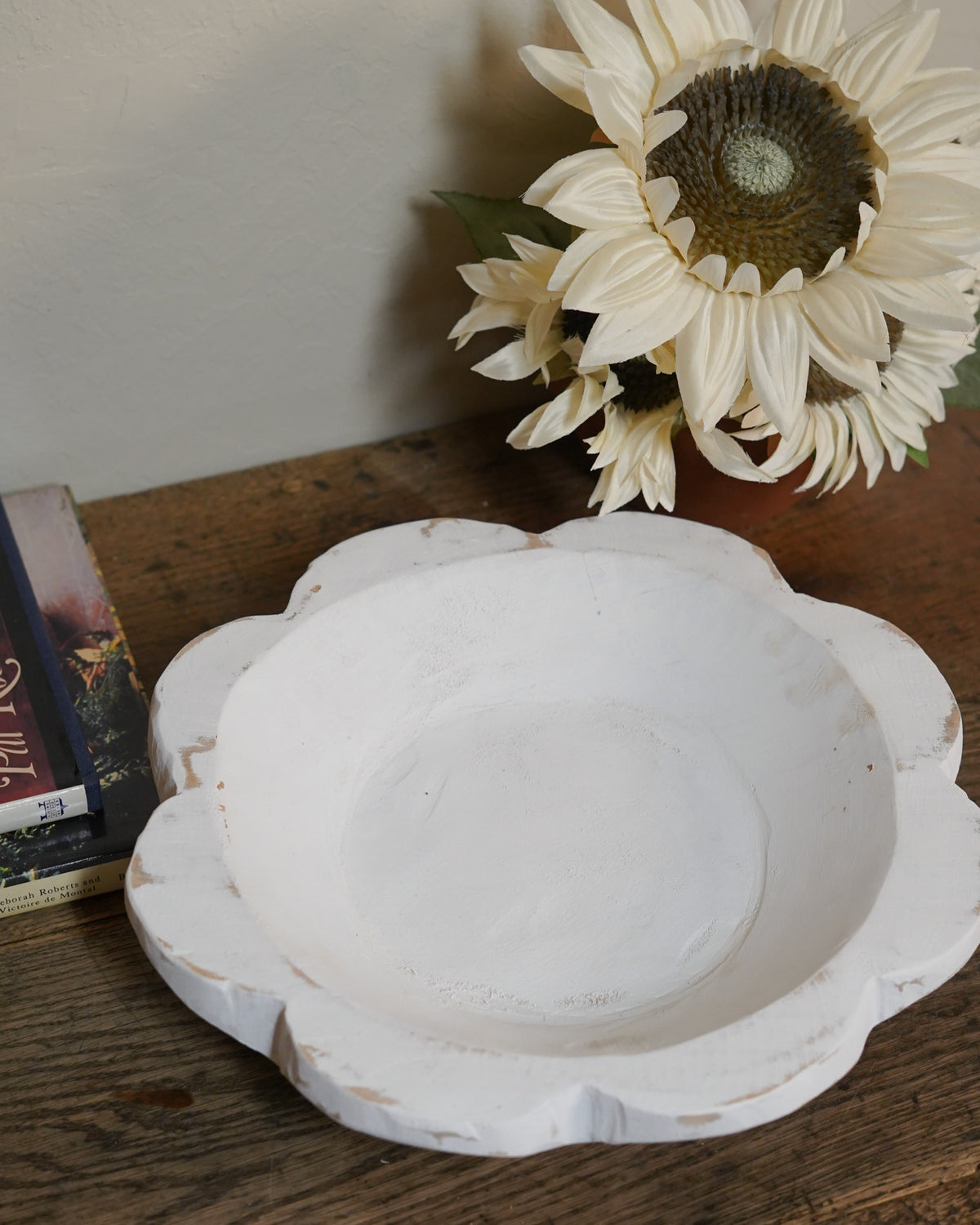 Rustic large White Bowl
