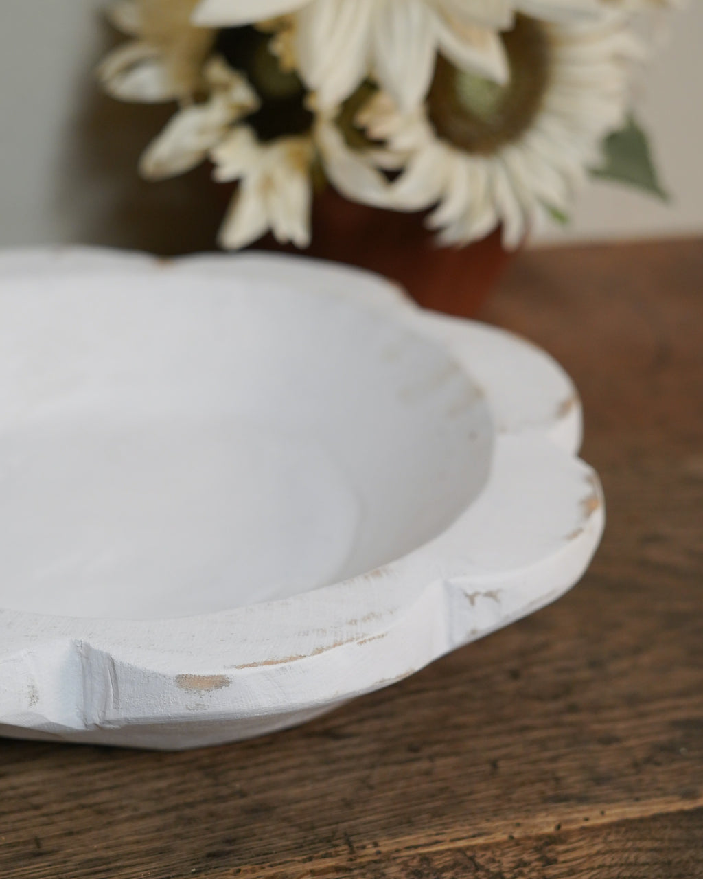 Rustic large White Bowl