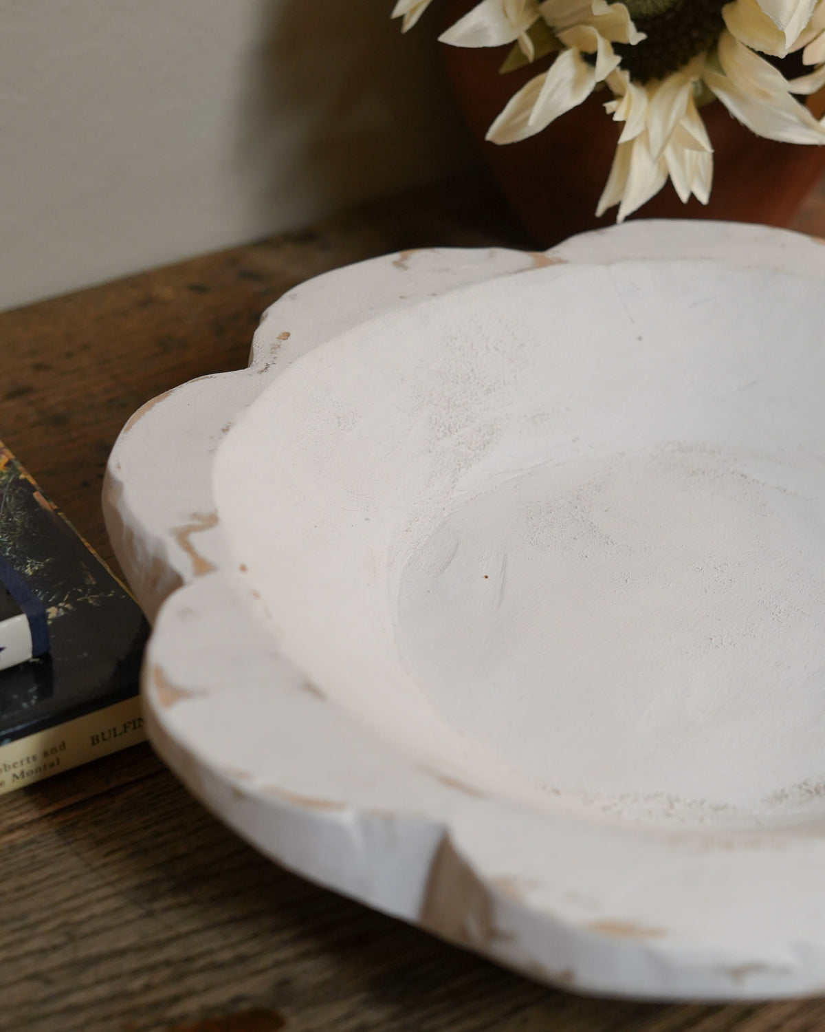 Rustic large White Bowl