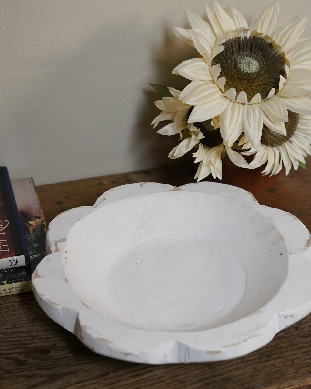 Rustic large White Bowl