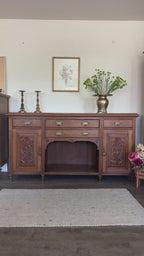 Antique Quarter Sawn Oak Buffet Sideboard