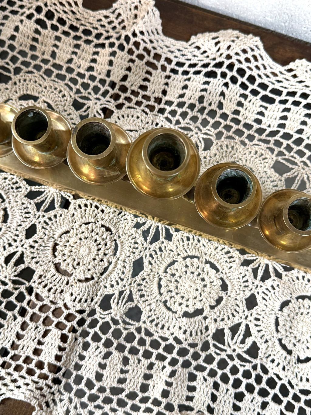 Vintage Brass Candelabra, detail