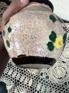 Vintage J. Massier Floral Art Pottery Vase, signature