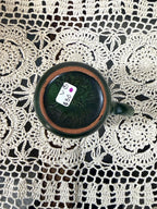 Vintage Hungarian Green Pottery Mug, Made in Hungary mark