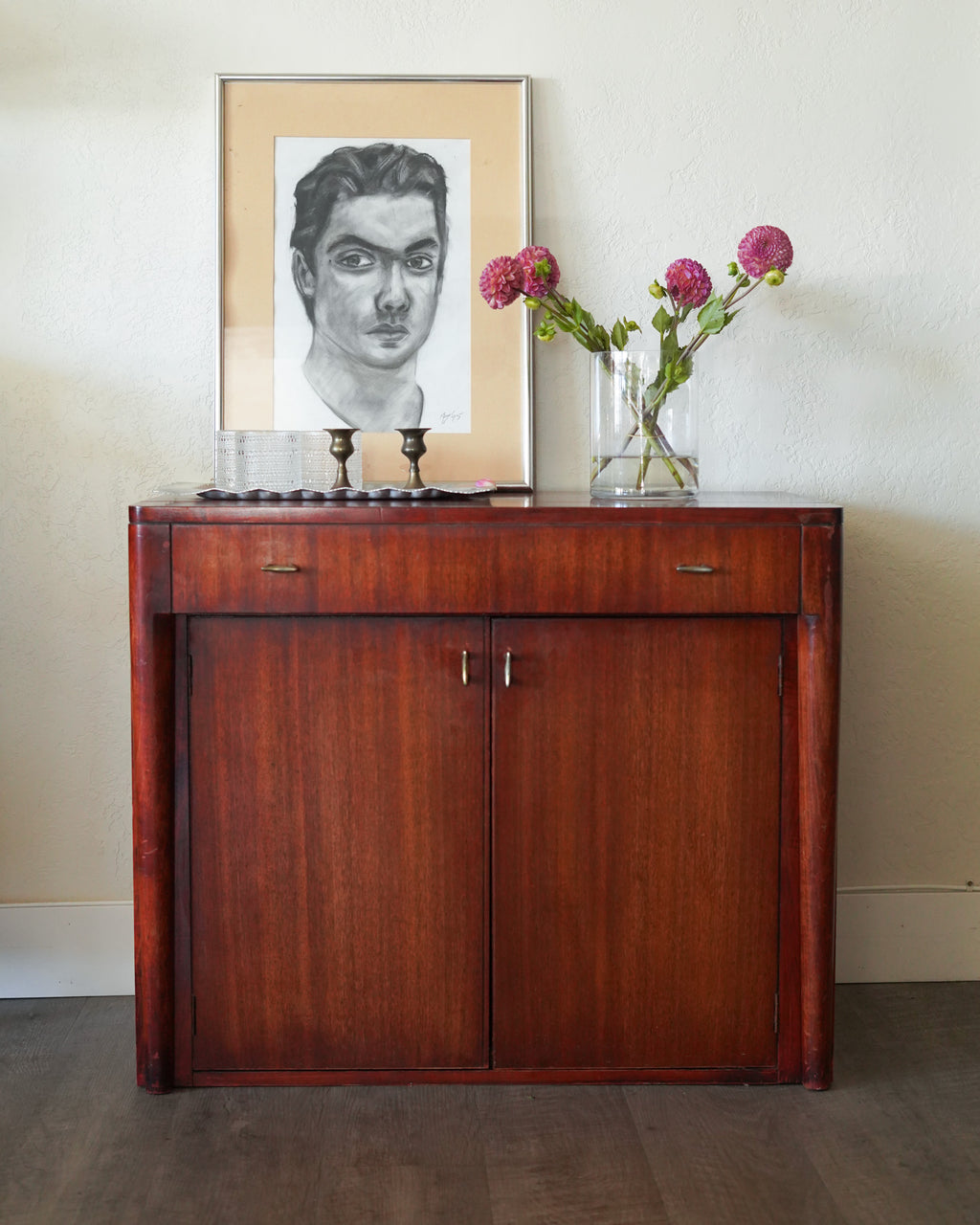 Vintage Mahogany Bar Cart & Bar Stand — Saginaw Furniture Shops