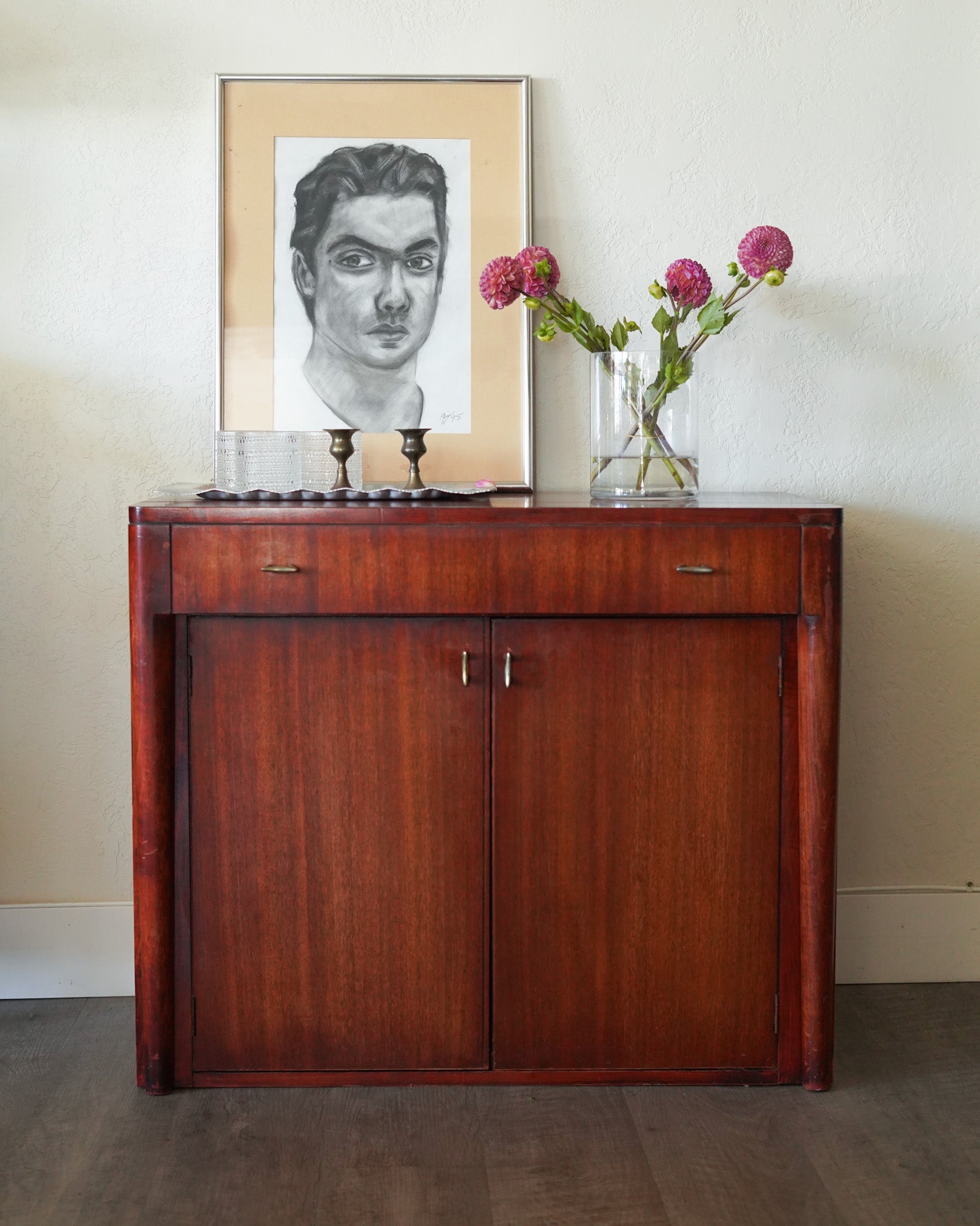 Vintage Mahogany Bar Cart & Bar Stand — Saginaw Furniture Shops