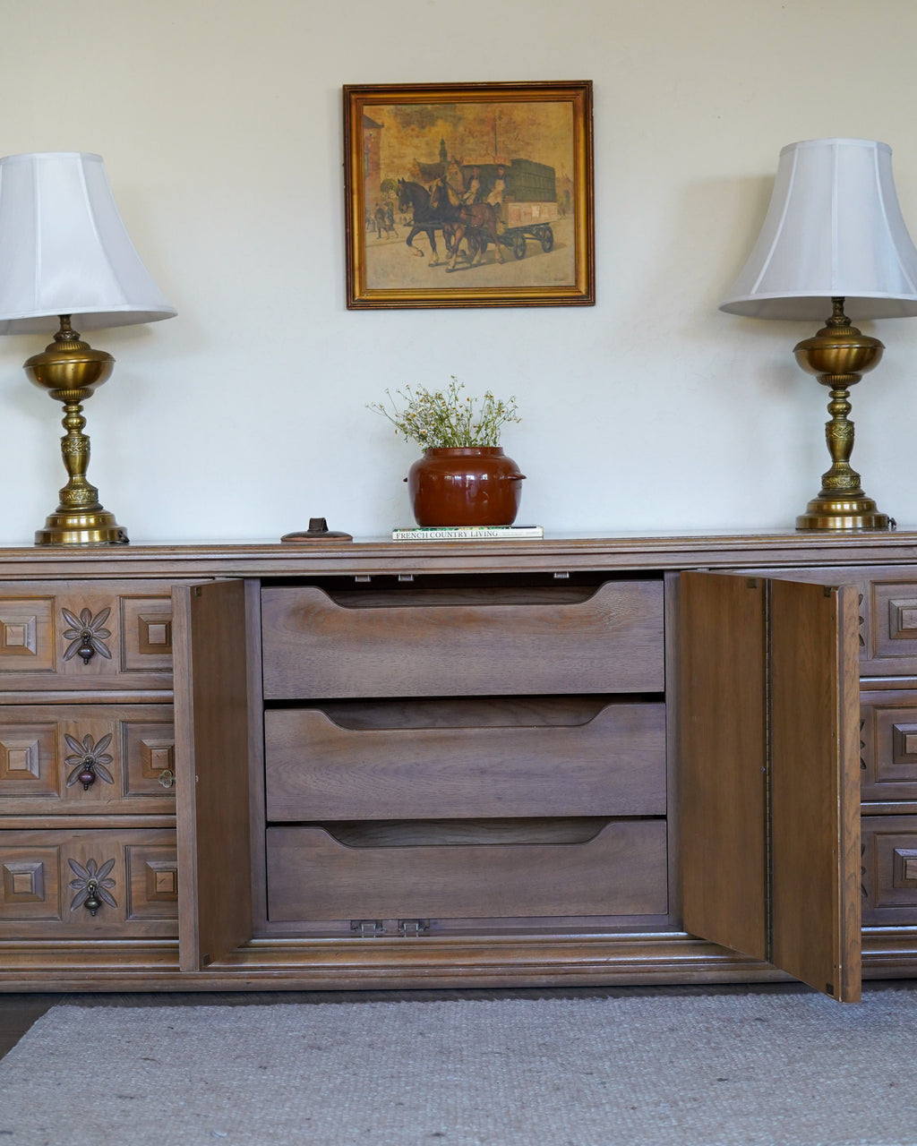 Vintage Spanish/Mediterranean Style Dresser with Matching Nightstands (Set)