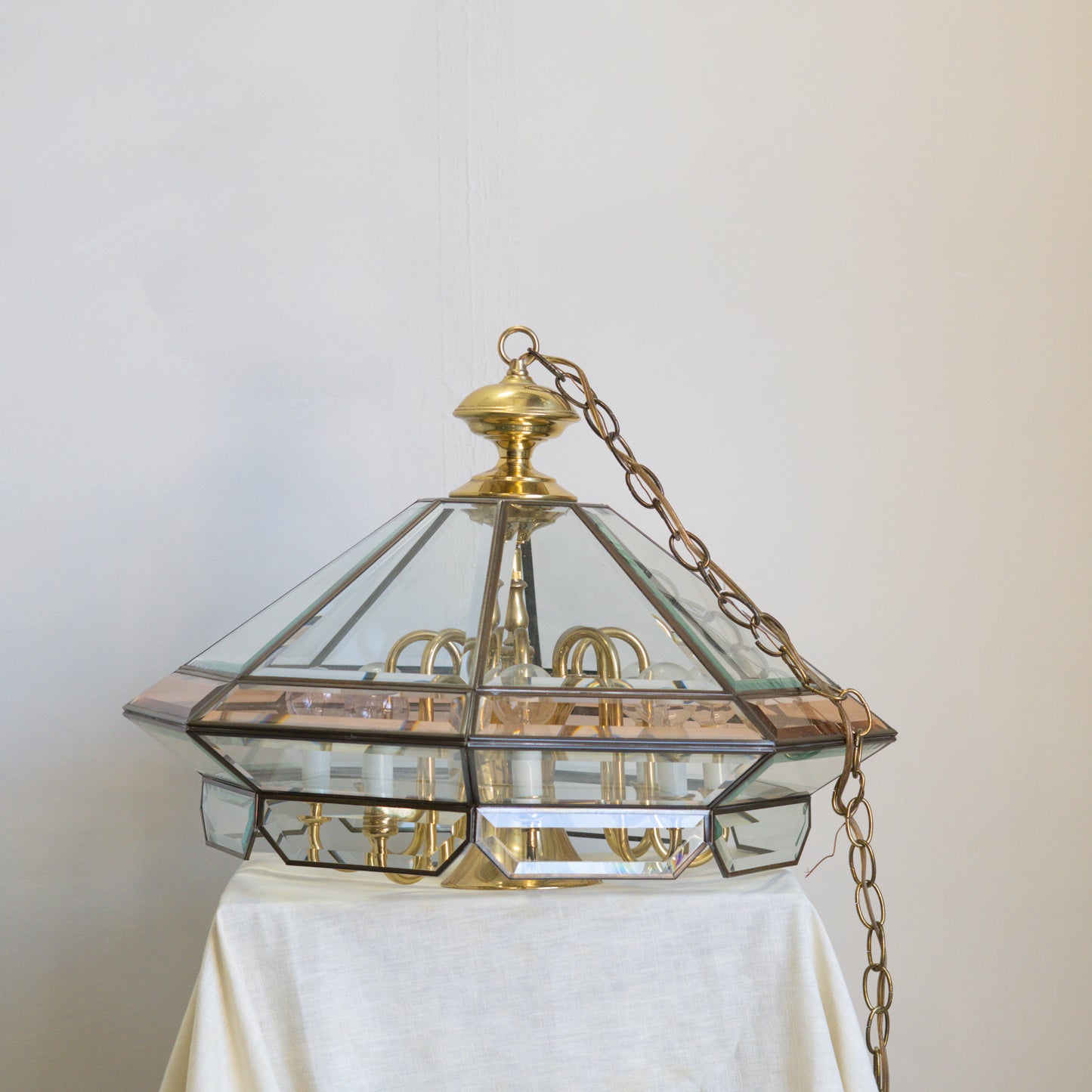 Vintage Beveled Glass Chandelier