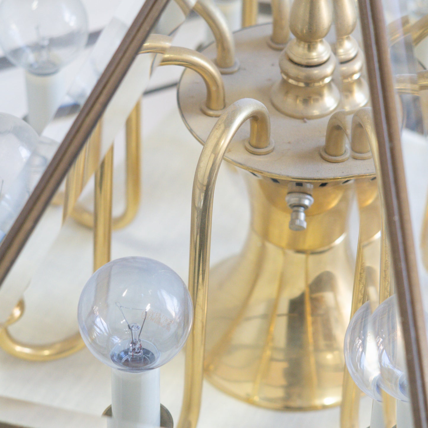 Vintage Beveled Glass Chandelier