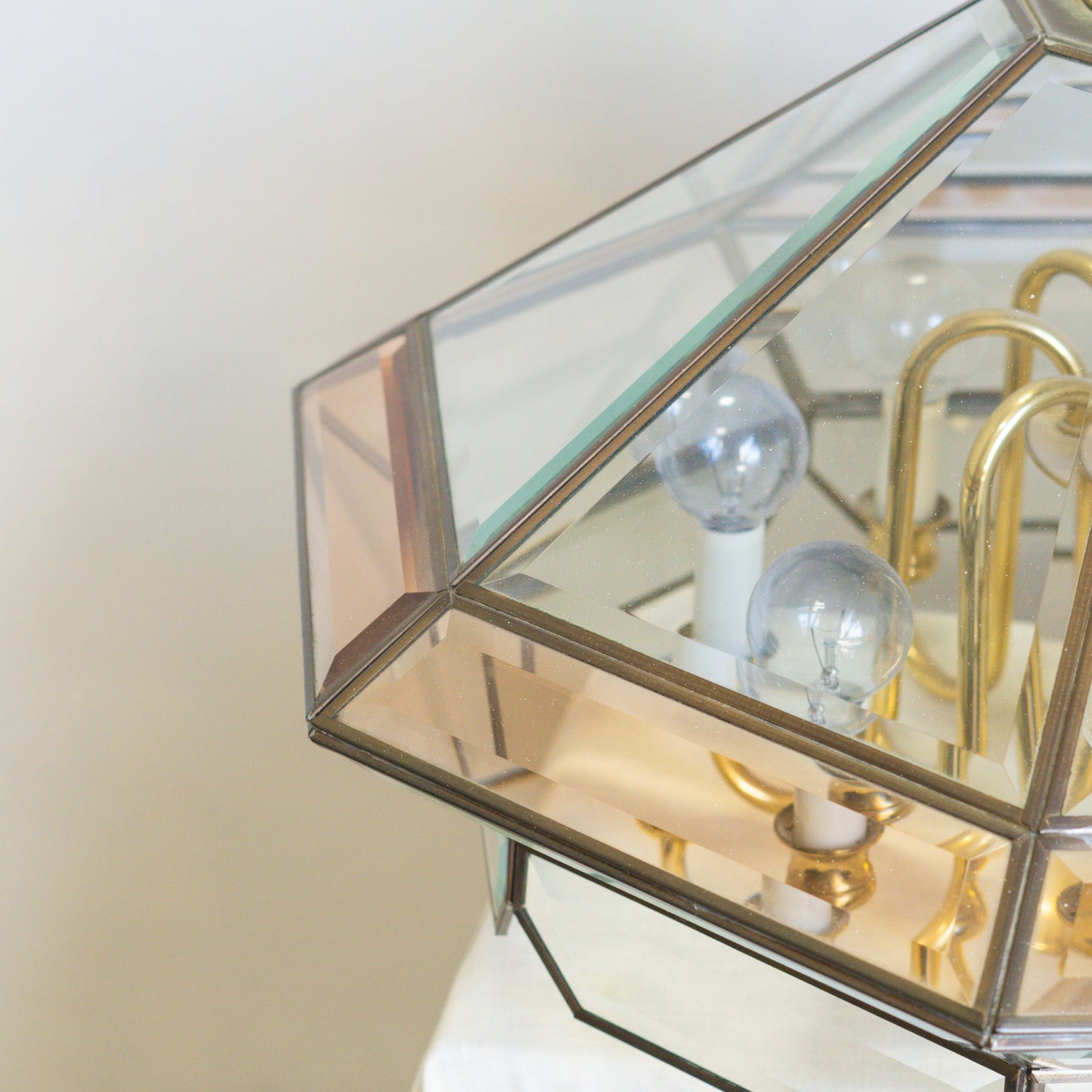 Vintage Beveled Glass Chandelier