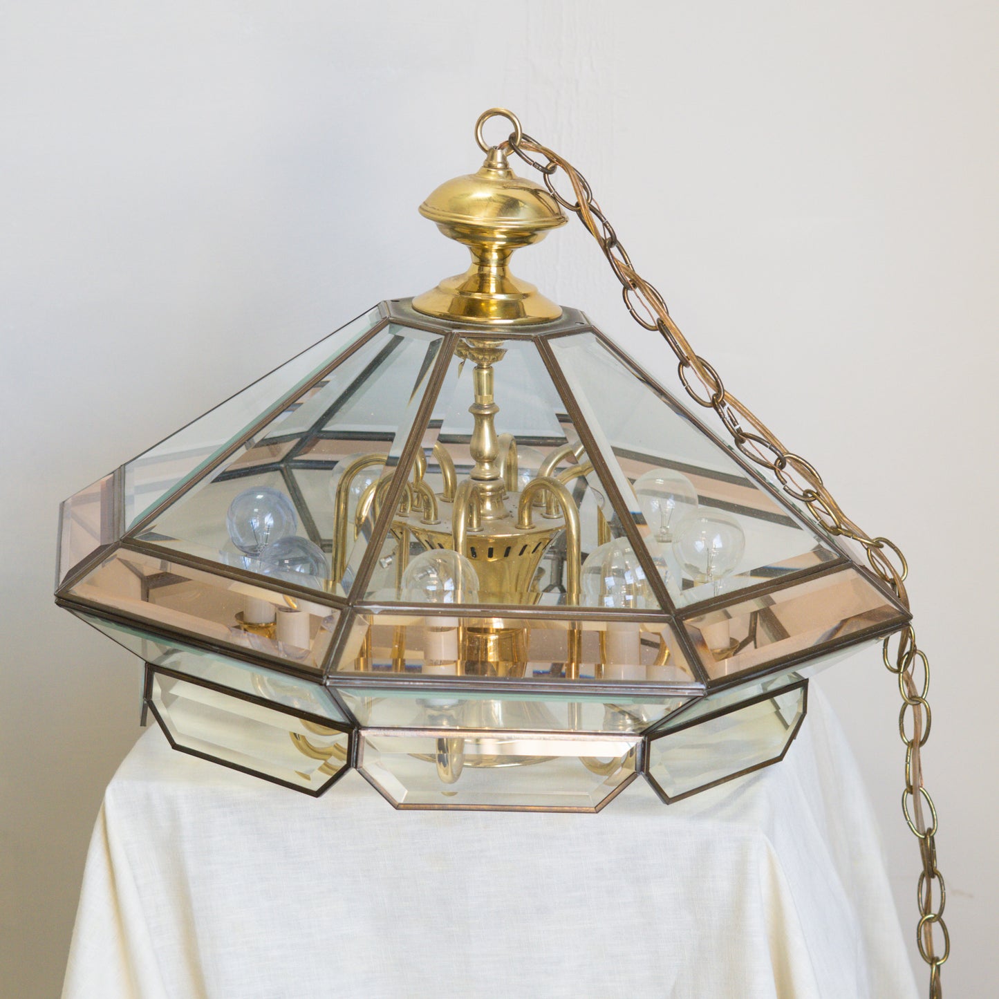 Vintage Beveled Glass Chandelier
