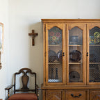 Vintage Spanish Colonial Hutch | Rustic Cabinet with Shelving & Drawers