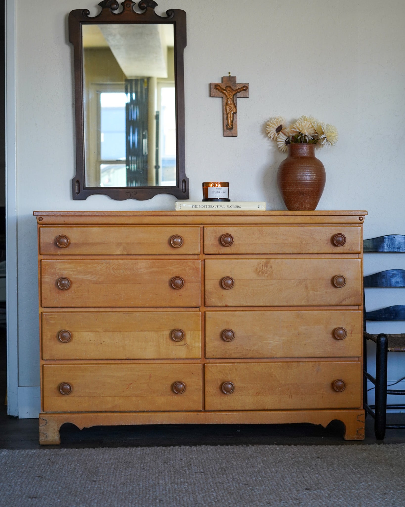 Vintage Solid Maple Dresser