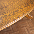Large Oval Vintage Oak Coffee Table | Solid Dark Oak | Country Modern | $220