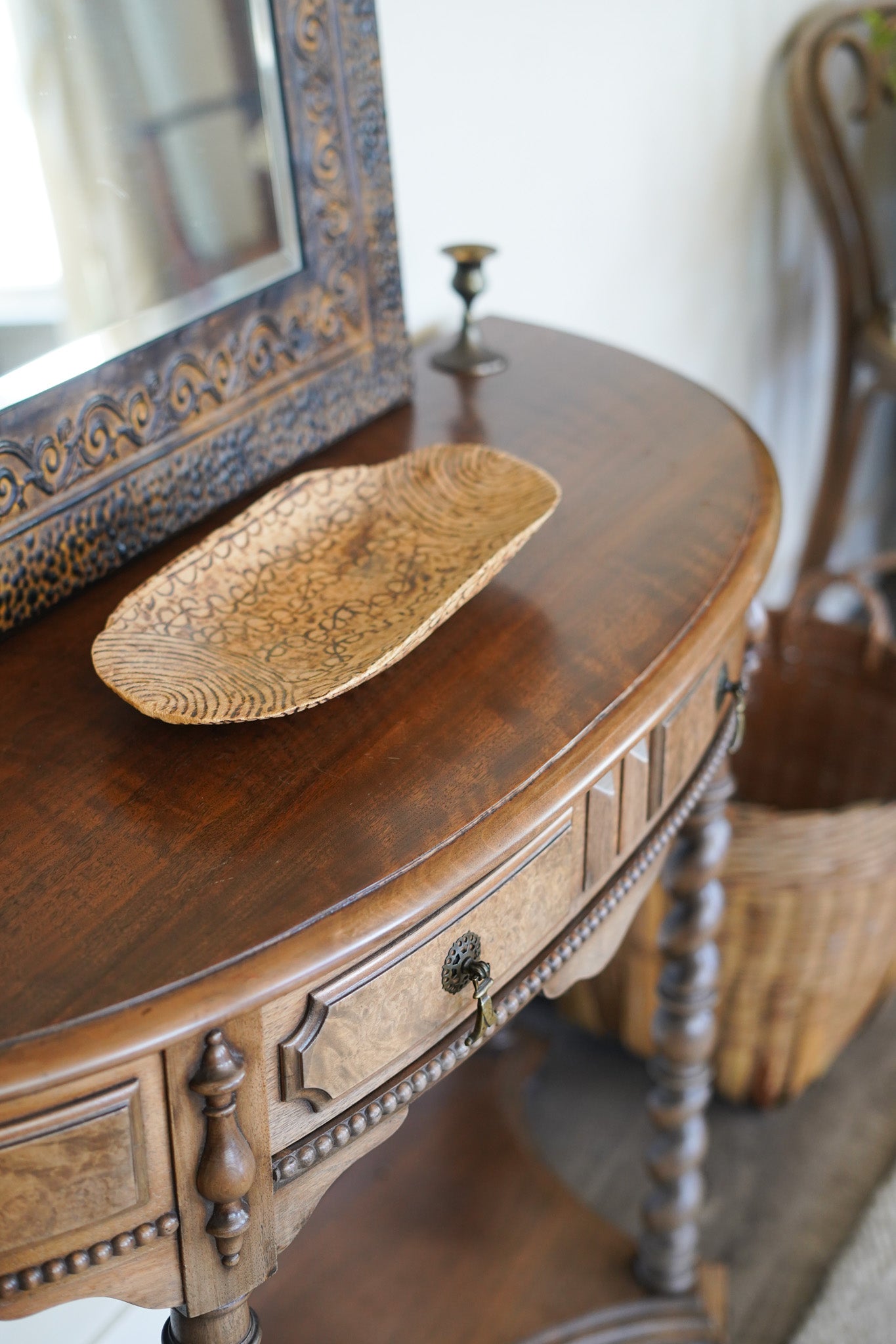 Vintage Spindle-Leg Console Stand