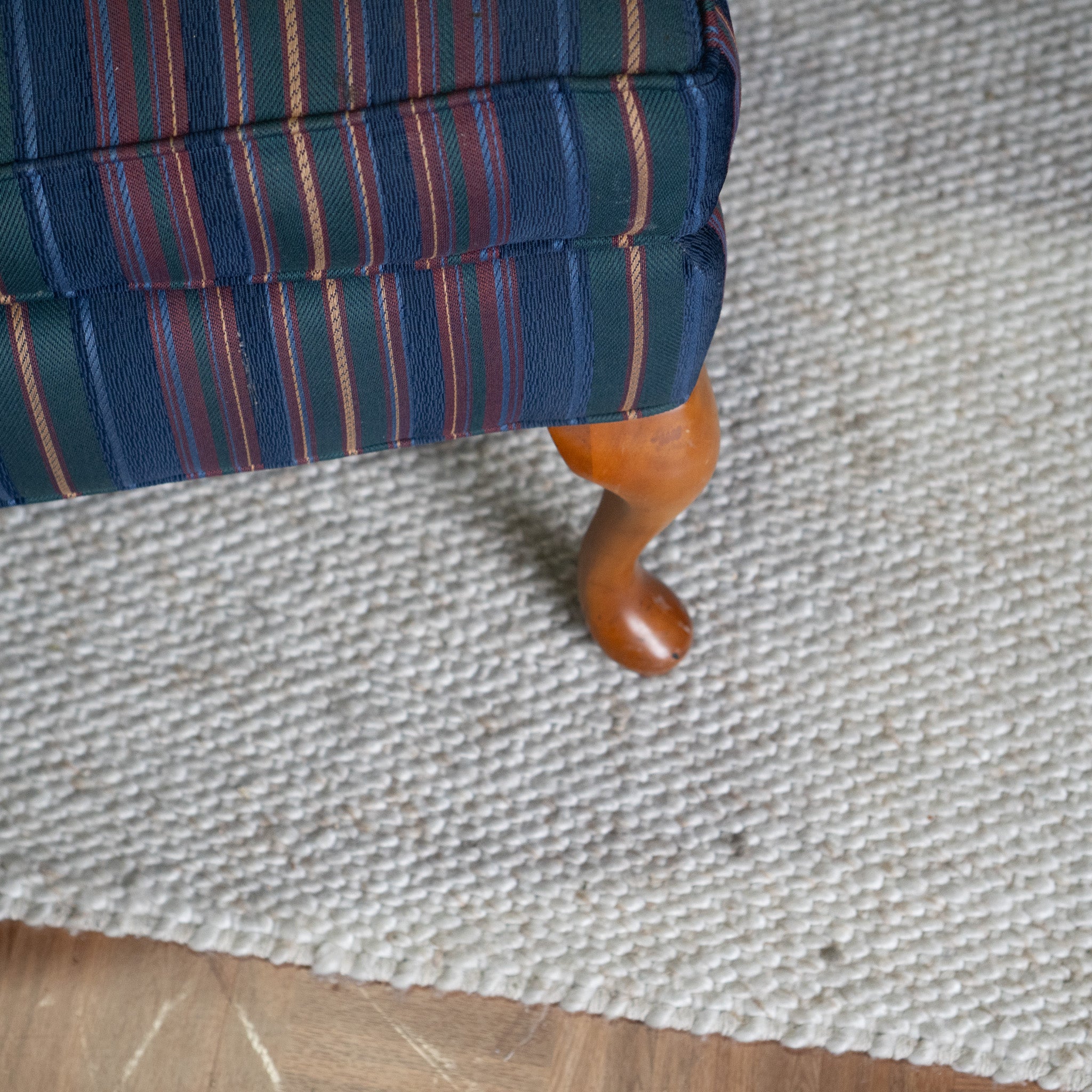 Vintage Thomasville Striped Armchair | Solid Wood Legs | Office or Living Room